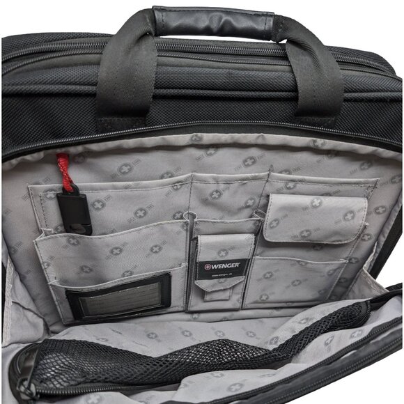 Wenger Swiss Gear The Legacy Laptop Briefcase Travel Bag Black Travel Crossbody - Picture 5 of 12